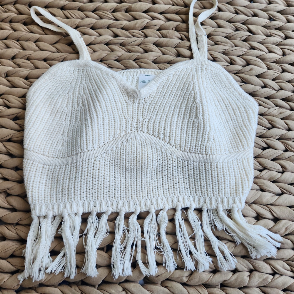 Wild Fable Ivory Knit Crop Top
